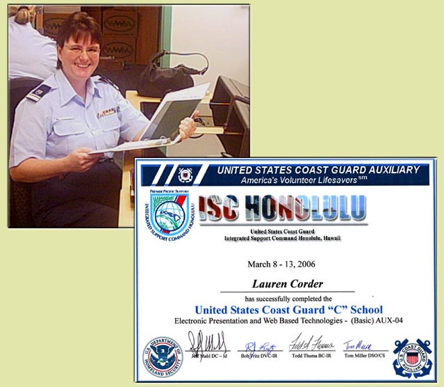 I am developing a FrontPage web site. Also, here is a photo of the certificate I received for completing the course.