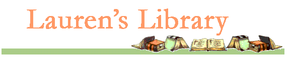 A banner with a row of jumbled books and the title "Lauren's Library Portfolio"